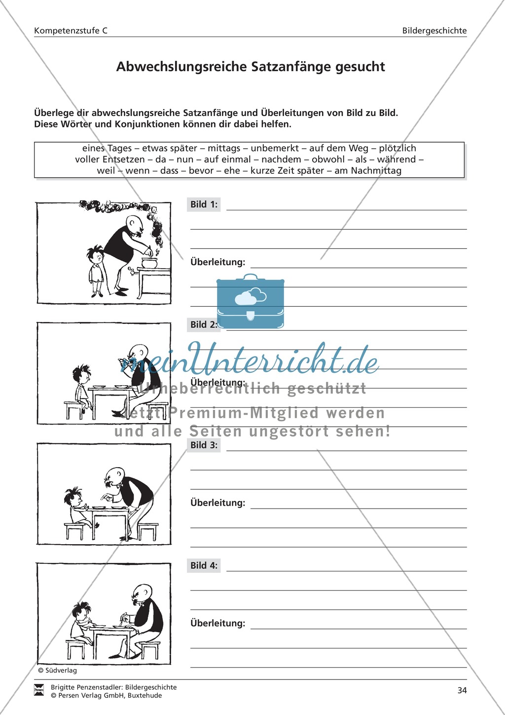 Satzanfänge abwechslungsreich gestalten: Übung Preview 1