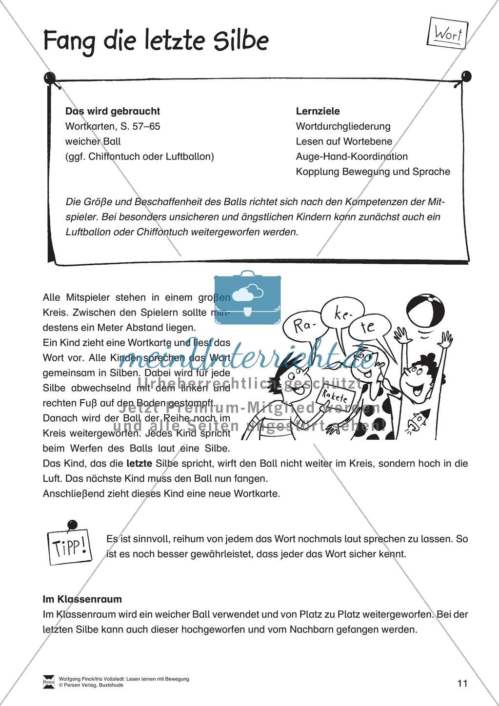 Lesen lernen mit Bewegung: "Wortebene" - Anleitungen + Aufgaben + Material Preview 1