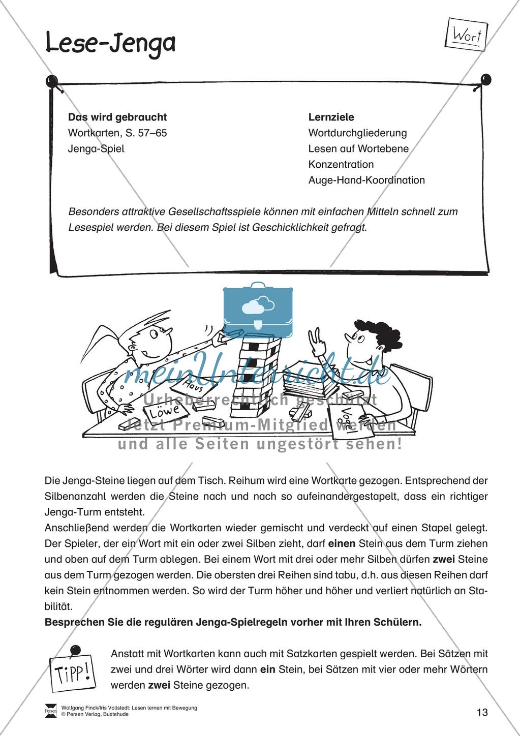 Lesen lernen mit Bewegung: "Wortebene" - Anleitungen + Aufgaben + Material Preview 3