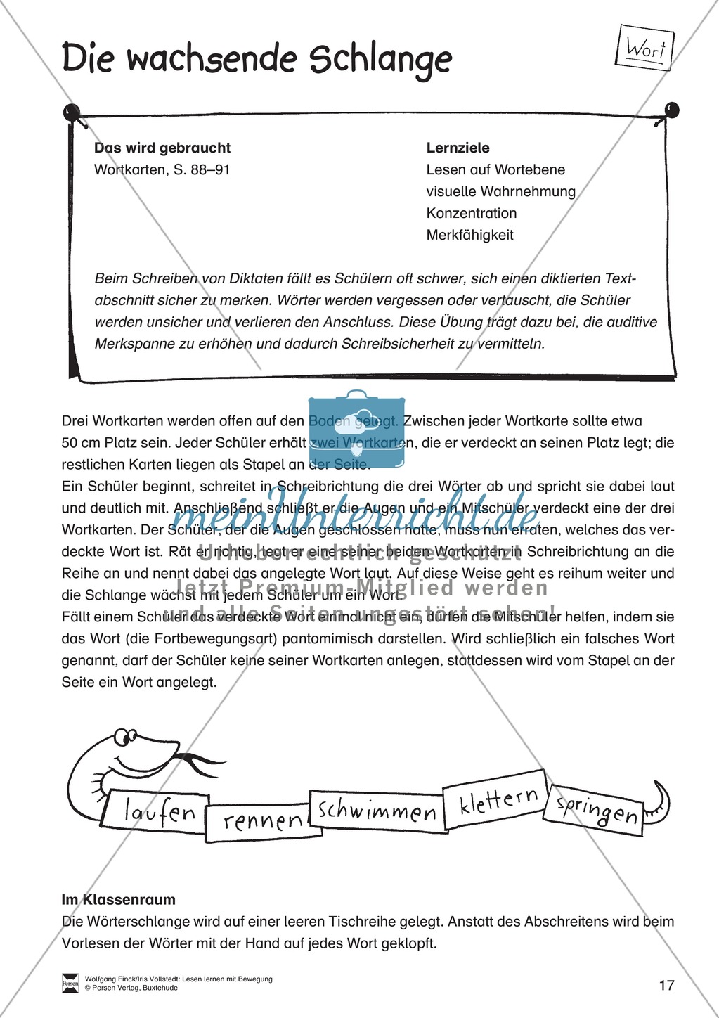 Lesen lernen mit Bewegung: "Wortebene" - Anleitungen + Aufgaben + Material Preview 7