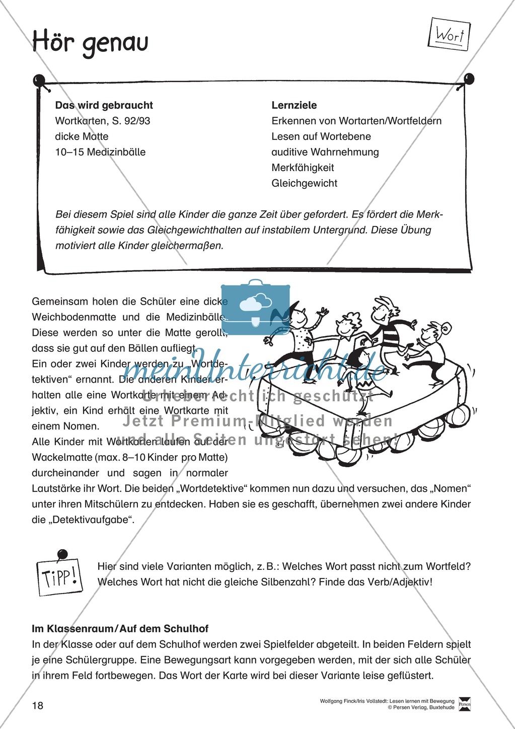 Lesen lernen mit Bewegung: "Wortebene" - Anleitungen + Aufgaben + Material Preview 8
