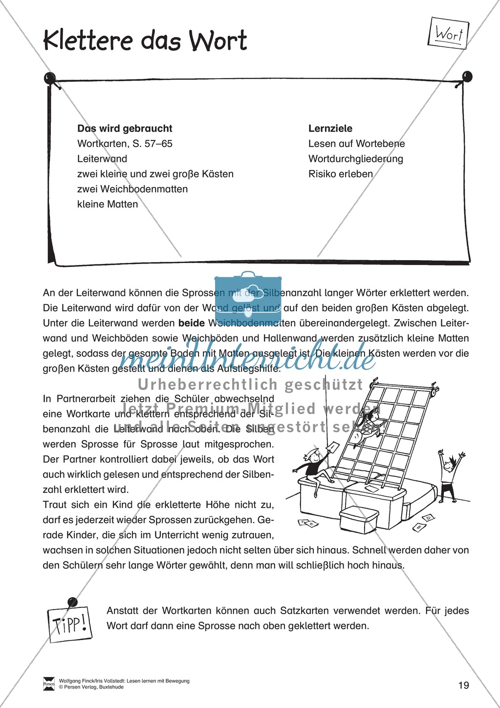 Lesen lernen mit Bewegung: "Wortebene" - Anleitungen + Aufgaben + Material Preview 9
