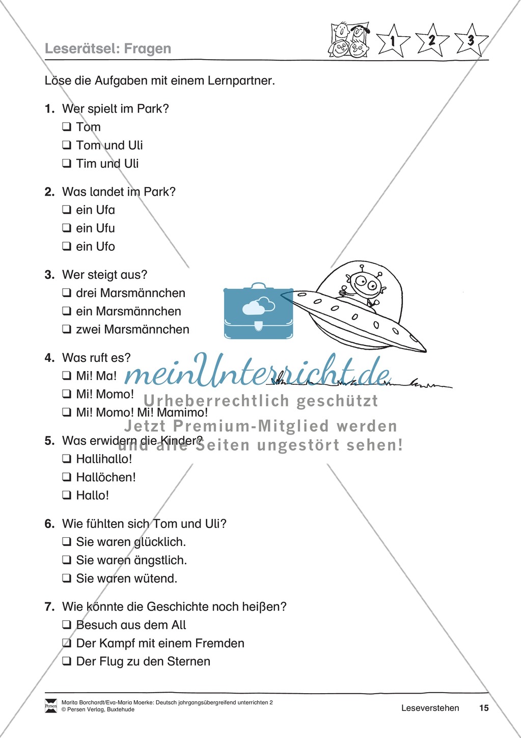 JÜL - Drei Differenzierungsstufen: "Auf zu den Sternen" - Einführung + Arbeitsblätter + Aufgaben + Lernkontrolle Preview 11