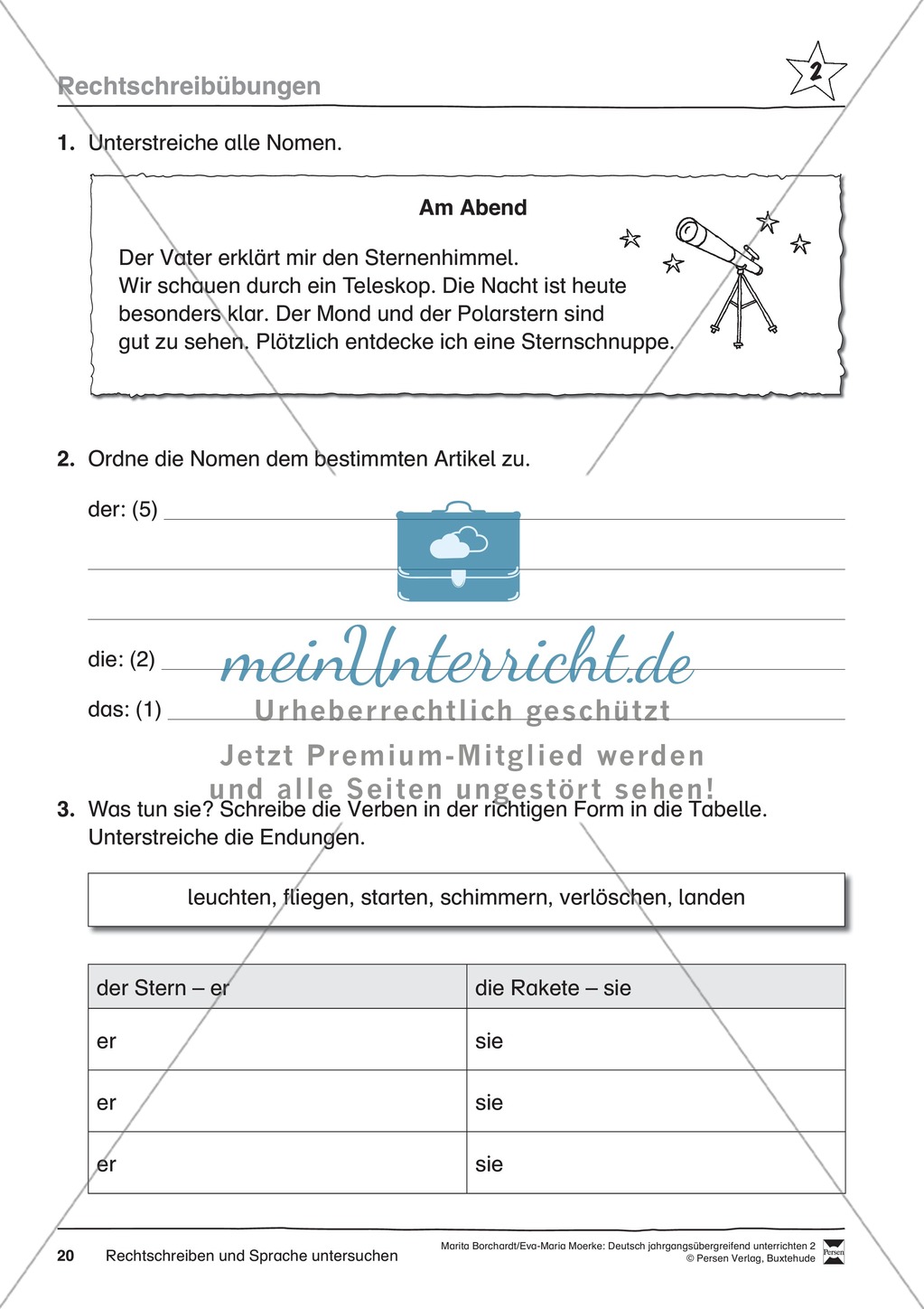 JÜL - Drei Differenzierungsstufen: "Auf zu den Sternen" - Einführung + Arbeitsblätter + Aufgaben + Lernkontrolle Preview 16