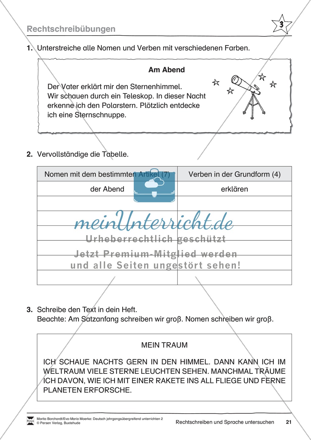 JÜL - Drei Differenzierungsstufen: "Auf zu den Sternen" - Einführung + Arbeitsblätter + Aufgaben + Lernkontrolle Preview 17