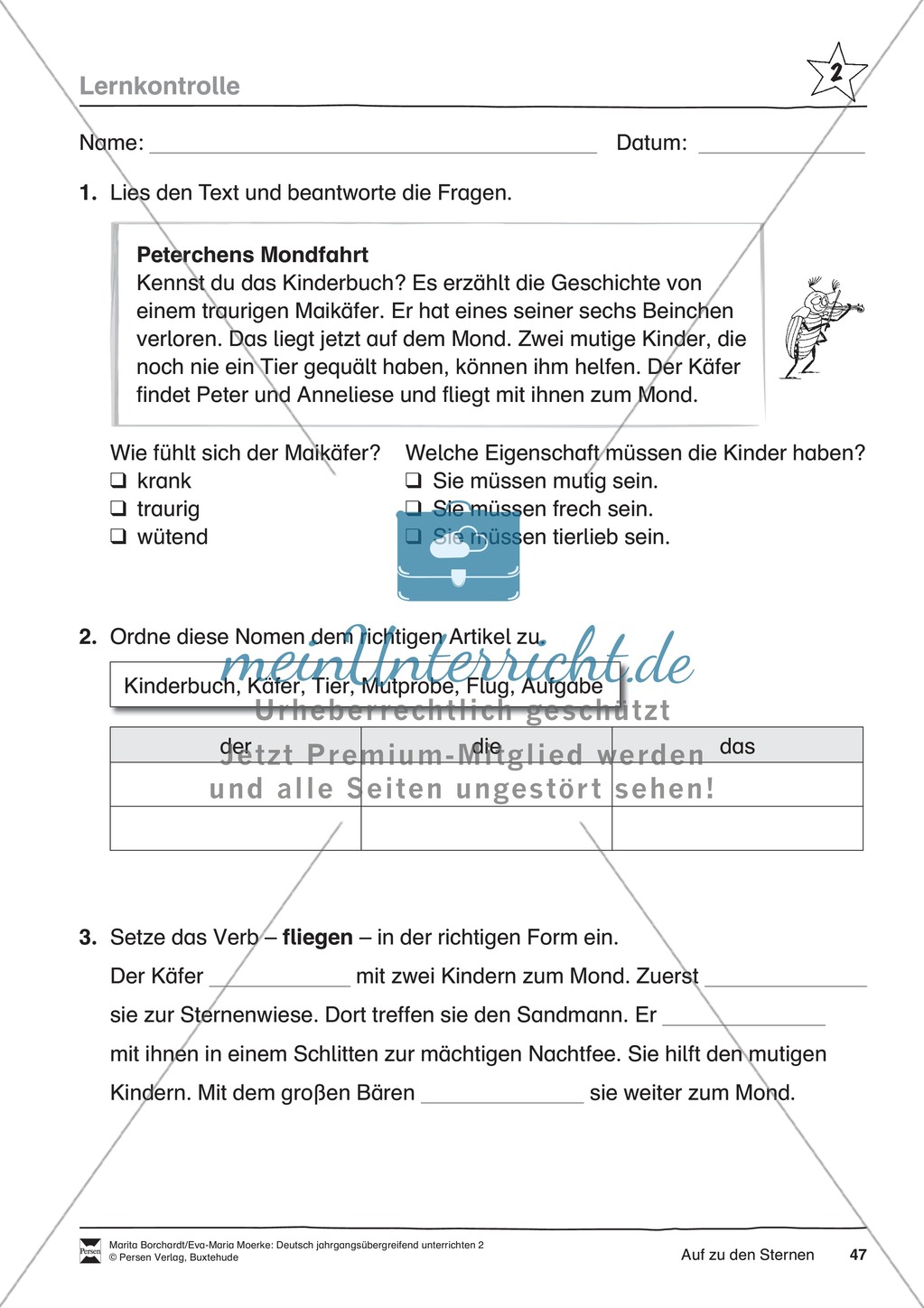 JÜL - Drei Differenzierungsstufen: "Auf zu den Sternen" - Einführung + Arbeitsblätter + Aufgaben + Lernkontrolle Preview 43