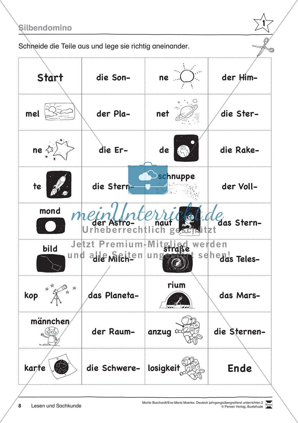 JÜL - Drei Differenzierungsstufen: "Auf zu den Sternen" - Einführung + Arbeitsblätter + Aufgaben + Lernkontrolle Preview 4