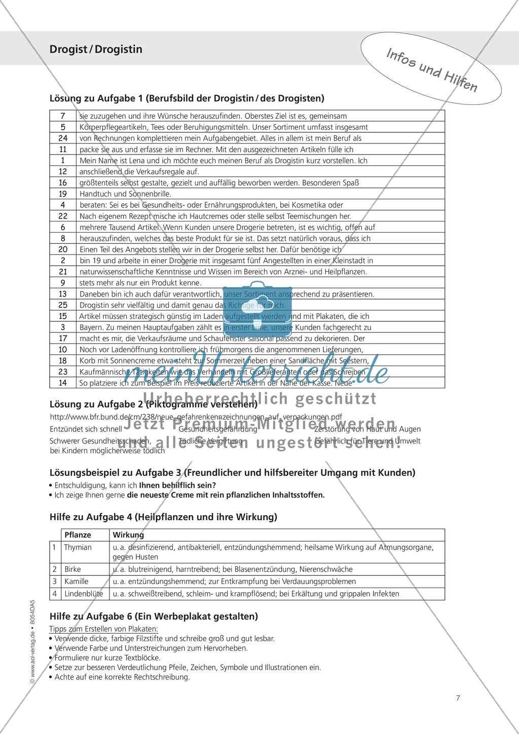 Deutsch-Aufgaben aus dem Alltag - Arbeiten in der Drogerie: Übungen und Lösung Preview 7