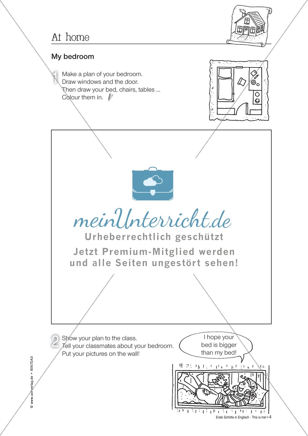 Erste Schritte in Englisch - At home: Übungen und Lösung Preview 4