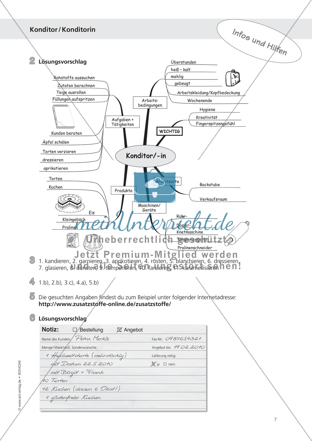 Deutsch-Aufgaben aus dem Alltag - Arbeiten in der Konditorei: Übungen und Lösung Preview 7