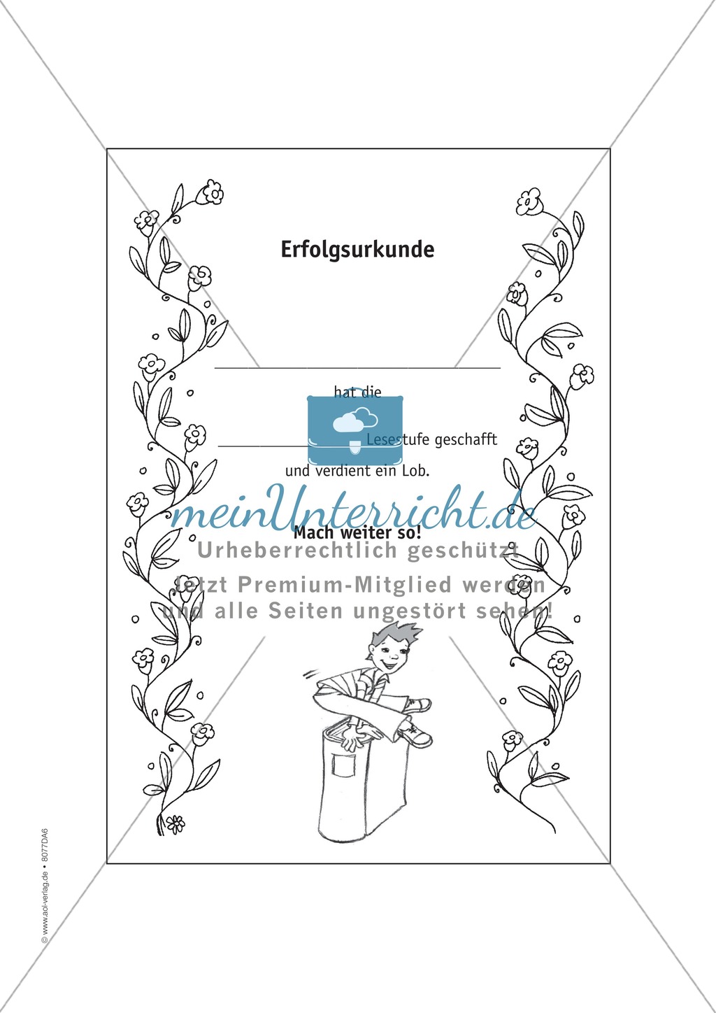 Der Lese-Trainer - Stufe 6 (längere Texte): Arbeitsblätter + Urkunde Preview 9