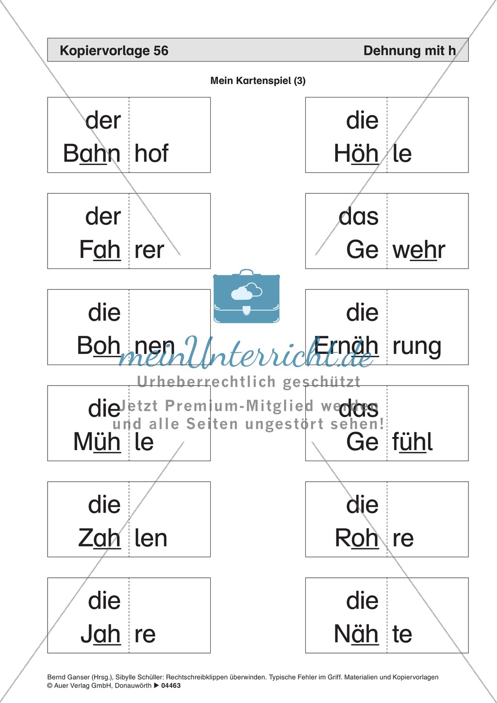 Dehnung mit h: Kartenspiel und Anleitung Preview 4