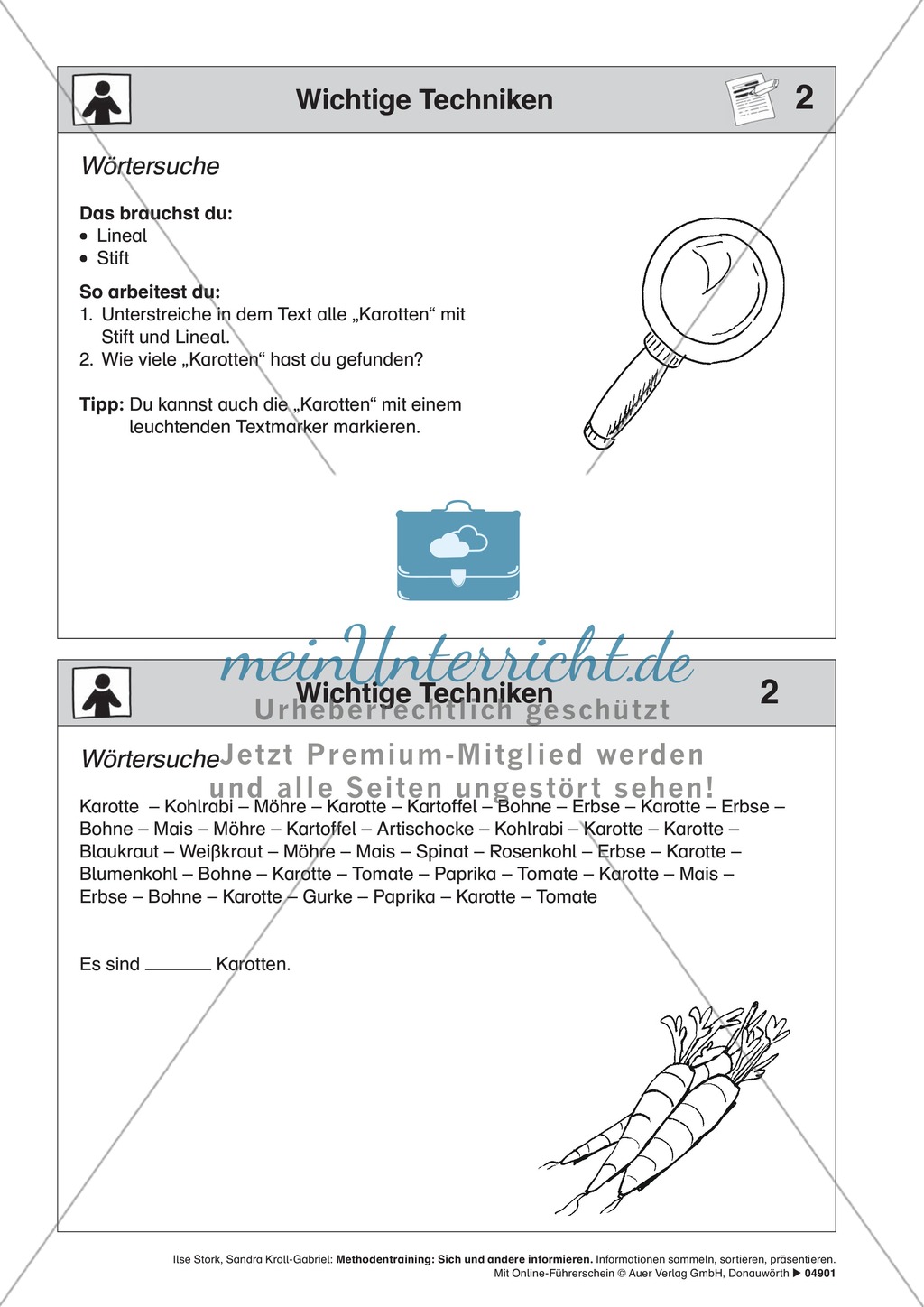 Texten Informationen entnehmen: Methoden-Karteikarten Preview 3