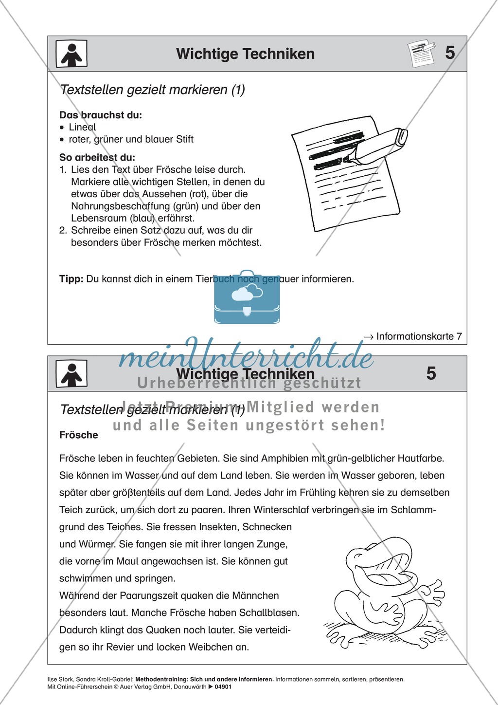 Texten Informationen entnehmen: Methoden-Karteikarten Preview 6