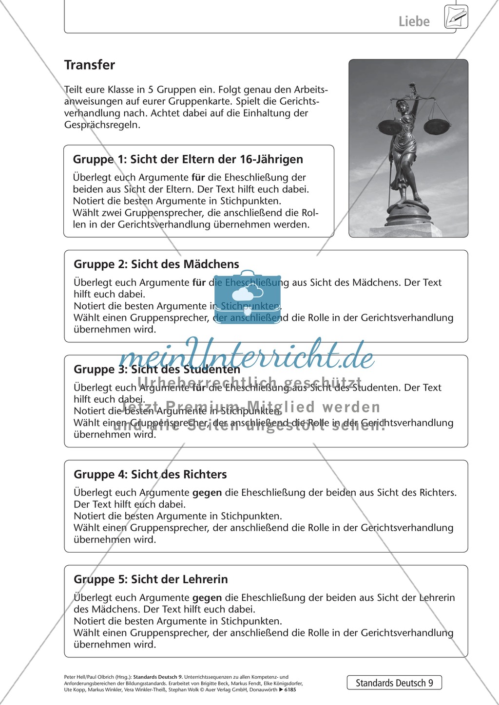 Textarbeit Eheschließung und Liebe: Karikatur, Text, Arbeitsblätter und Lösungen Preview 4