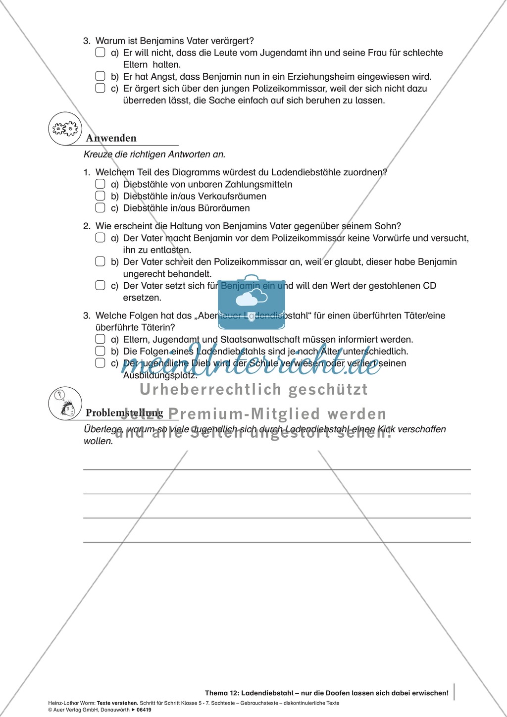 Textverständnis Training: Text, Arbeitsblätter und Lösungsblatt Preview 4