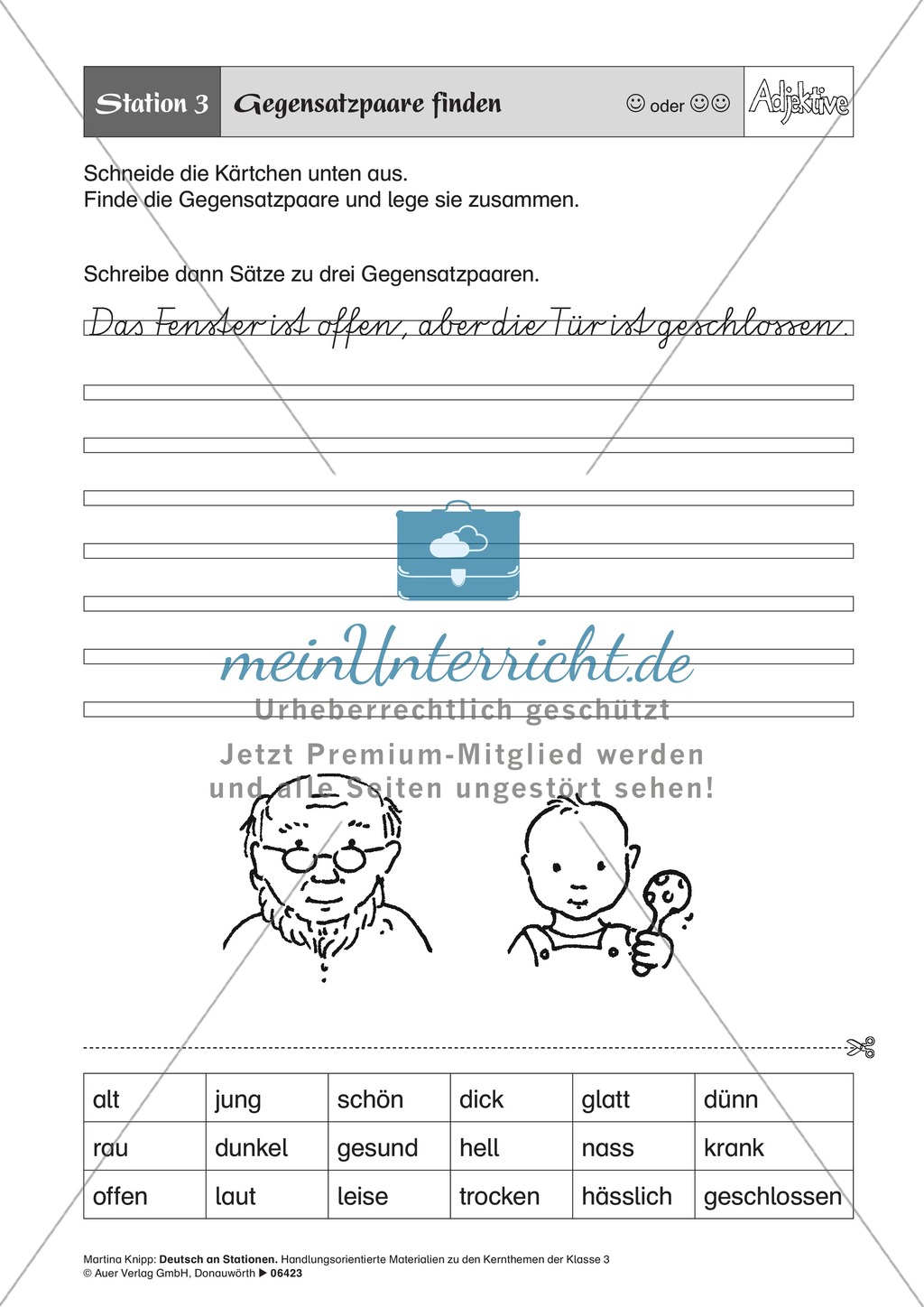 Stationentraining Adjektive: Arbeitsblätter Preview 3