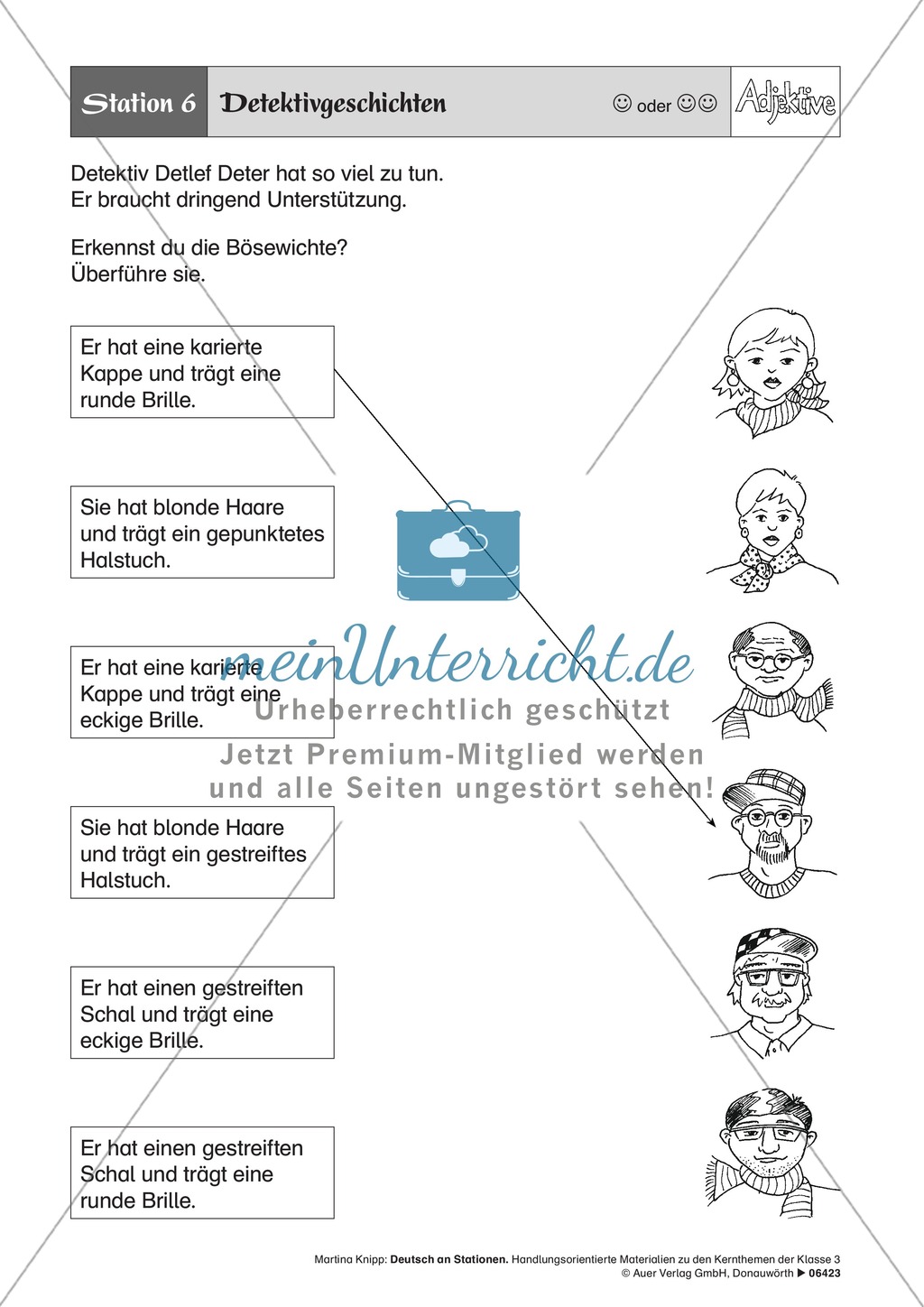 Stationentraining Adjektive: Arbeitsblätter Preview 6