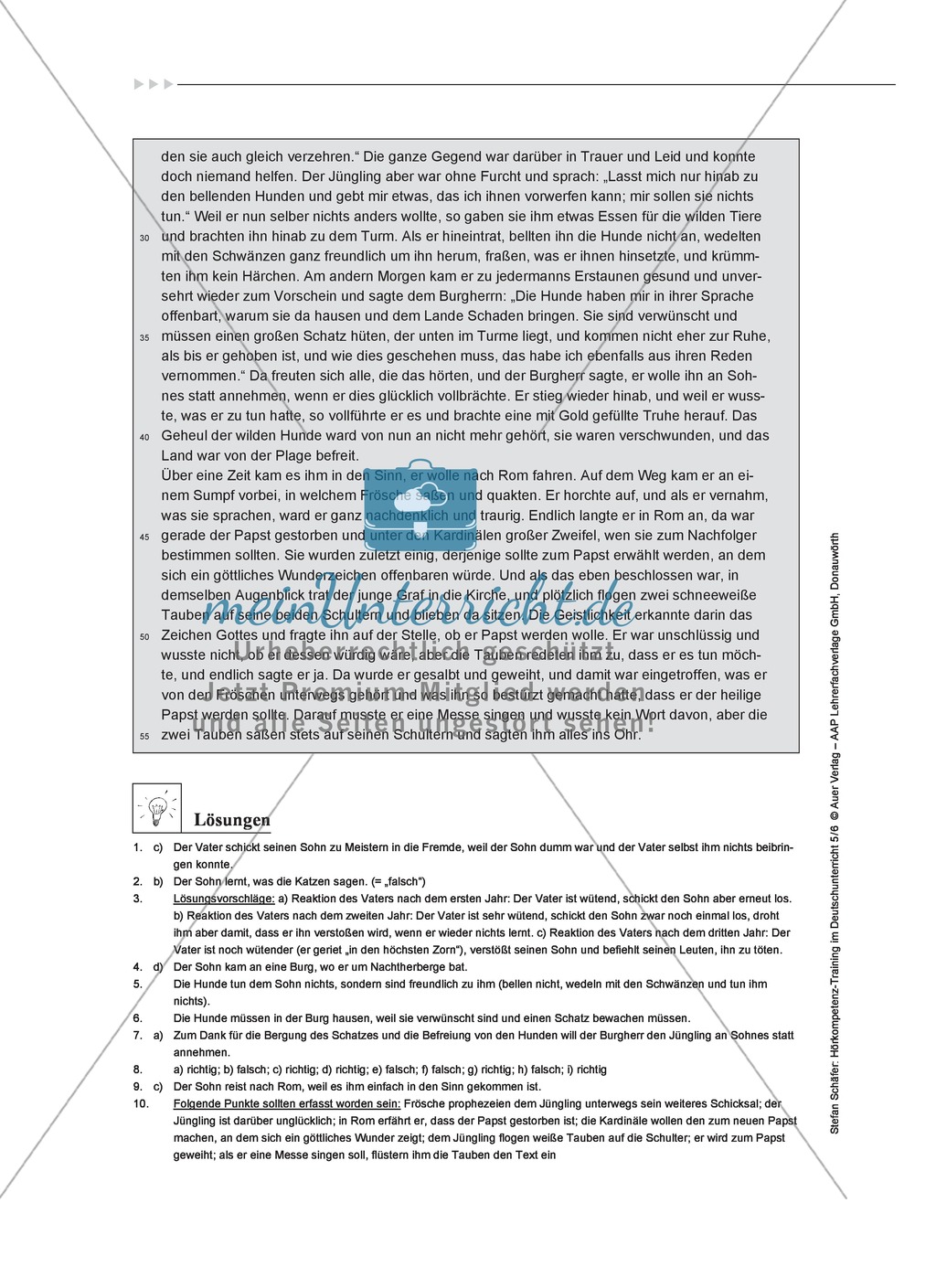 Hörkompetenz Training im Deutschunterricht Teil 4: Arbeitsblätter mit Lösungen Preview 11