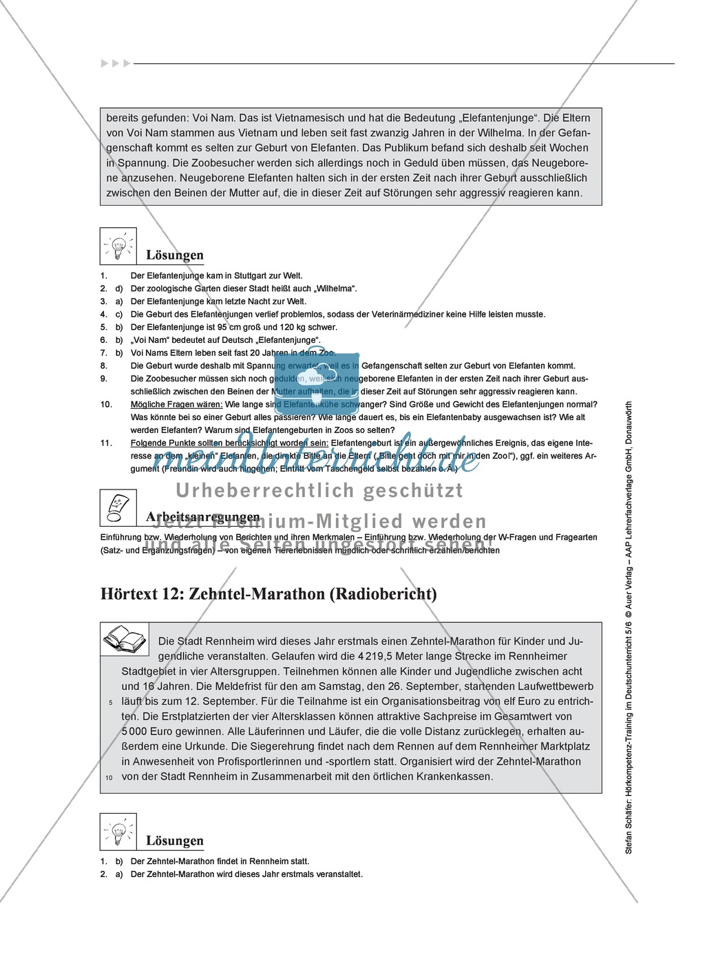 Hörkompetenz schulen: Hörtexte, Aufgaben und Lösungen Preview 10