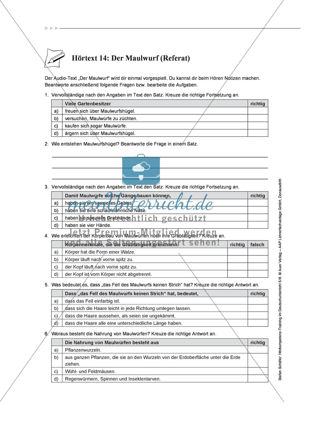 Hörkompetenz schulen: Hörtexte, Aufgaben und Lösungen Preview 7