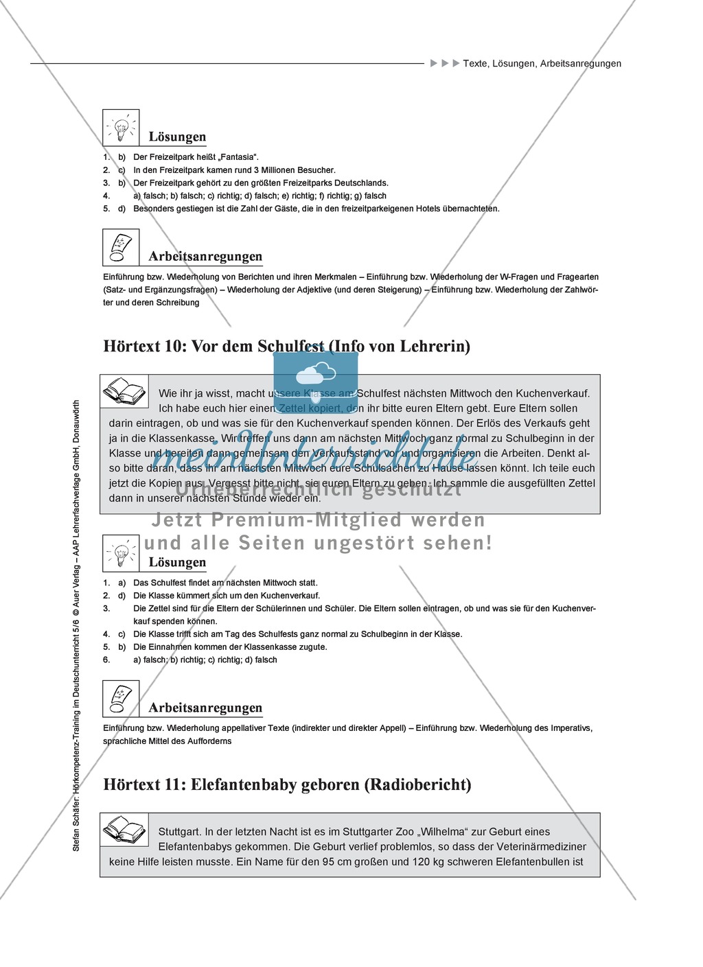 Hörkompetenz schulen: Hörtexte, Aufgaben und Lösungen Preview 9