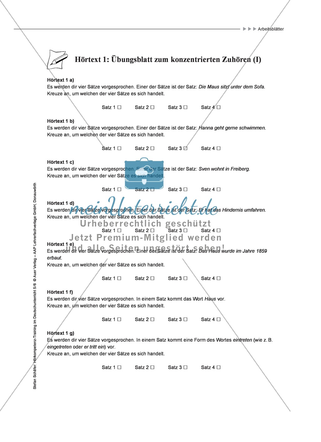 Hörkompetenz schulen: Hörtexte, Aufgaben und Lösungen Preview 1