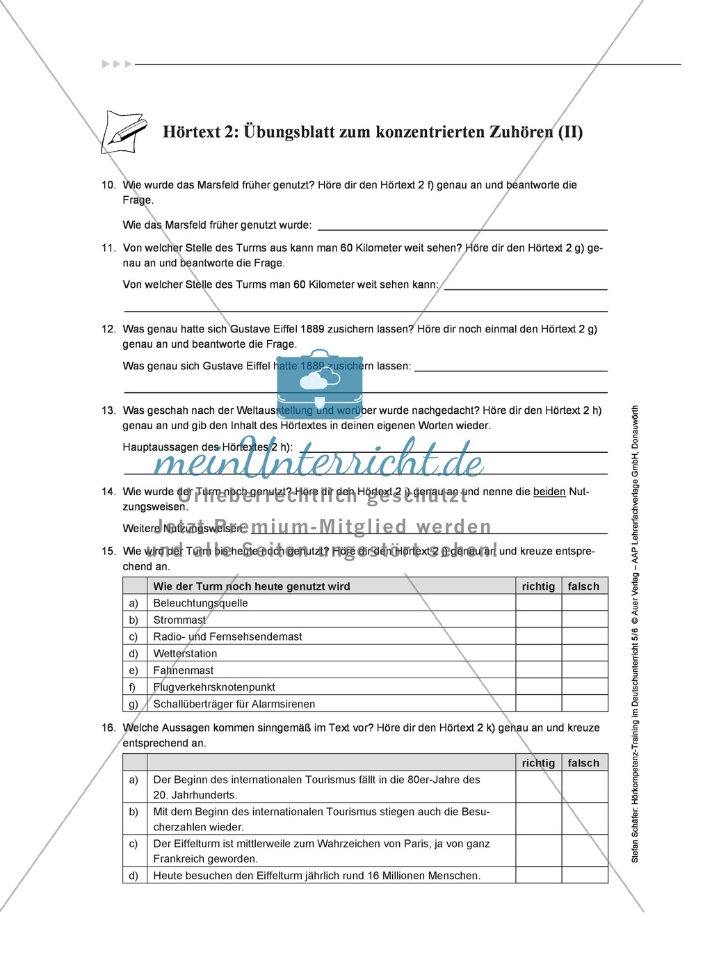 Hörkompetenz schulen: Hörtexte, Aufgaben und Lösungen Preview 4