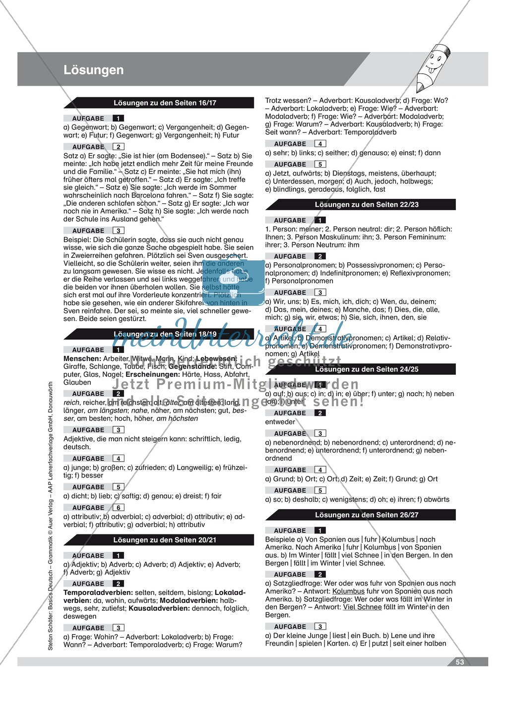 Basics Deutsch Grammatik Wortarten Präpositionen und Konjunktionen: Arbeitsblätter und Lösungen Preview 3