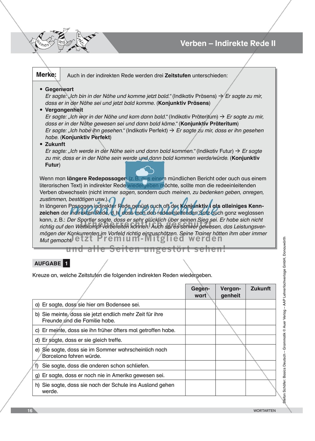 Basics Deutsch Grammatik Wortarten Verben: Arbeitsblätter und Lösungen Preview 11