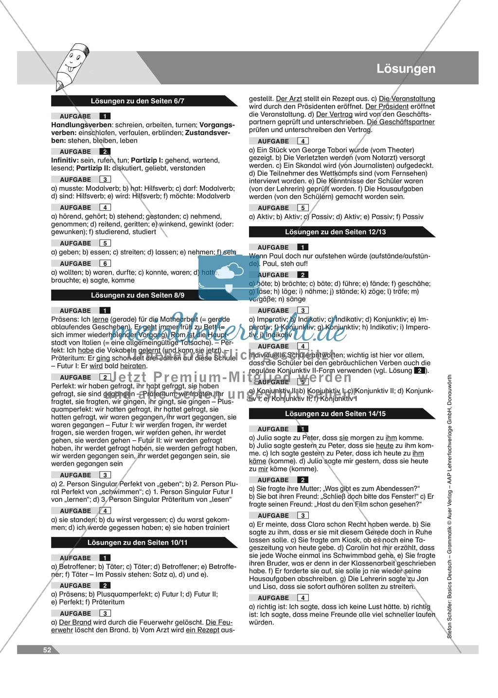 Basics Deutsch Grammatik Wortarten Verben: Arbeitsblätter und Lösungen Preview 13