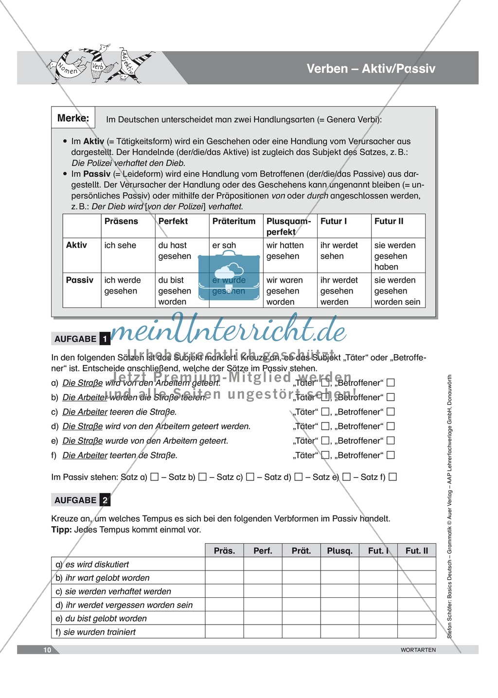 Basics Deutsch Grammatik Wortarten Verben: Arbeitsblätter und Lösungen Preview 5
