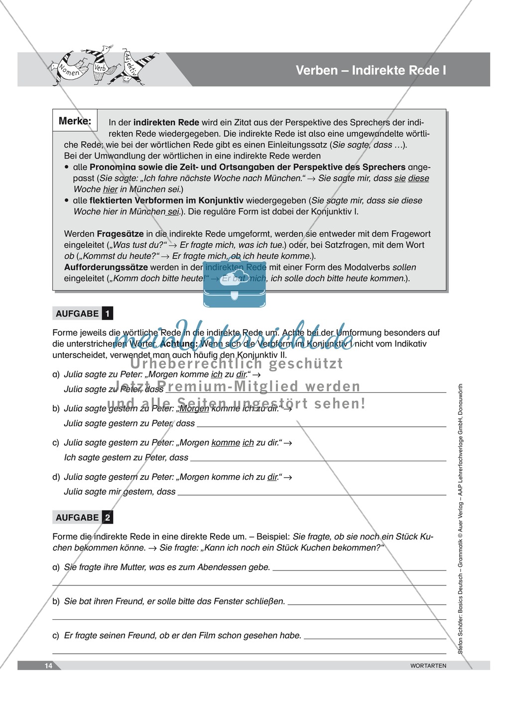 Basics Deutsch Grammatik Wortarten Verben: Arbeitsblätter und Lösungen Preview 9