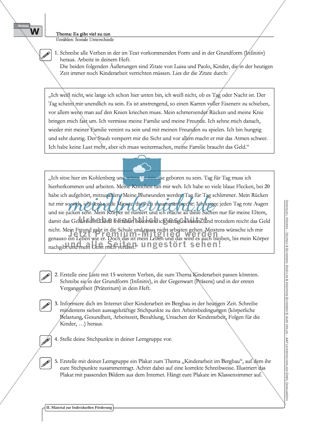 Erzählen zu sozialen Unterschieden: Material zur individuellen Förderung mit Arbeits- und Lösungsvorschlägen Preview 11