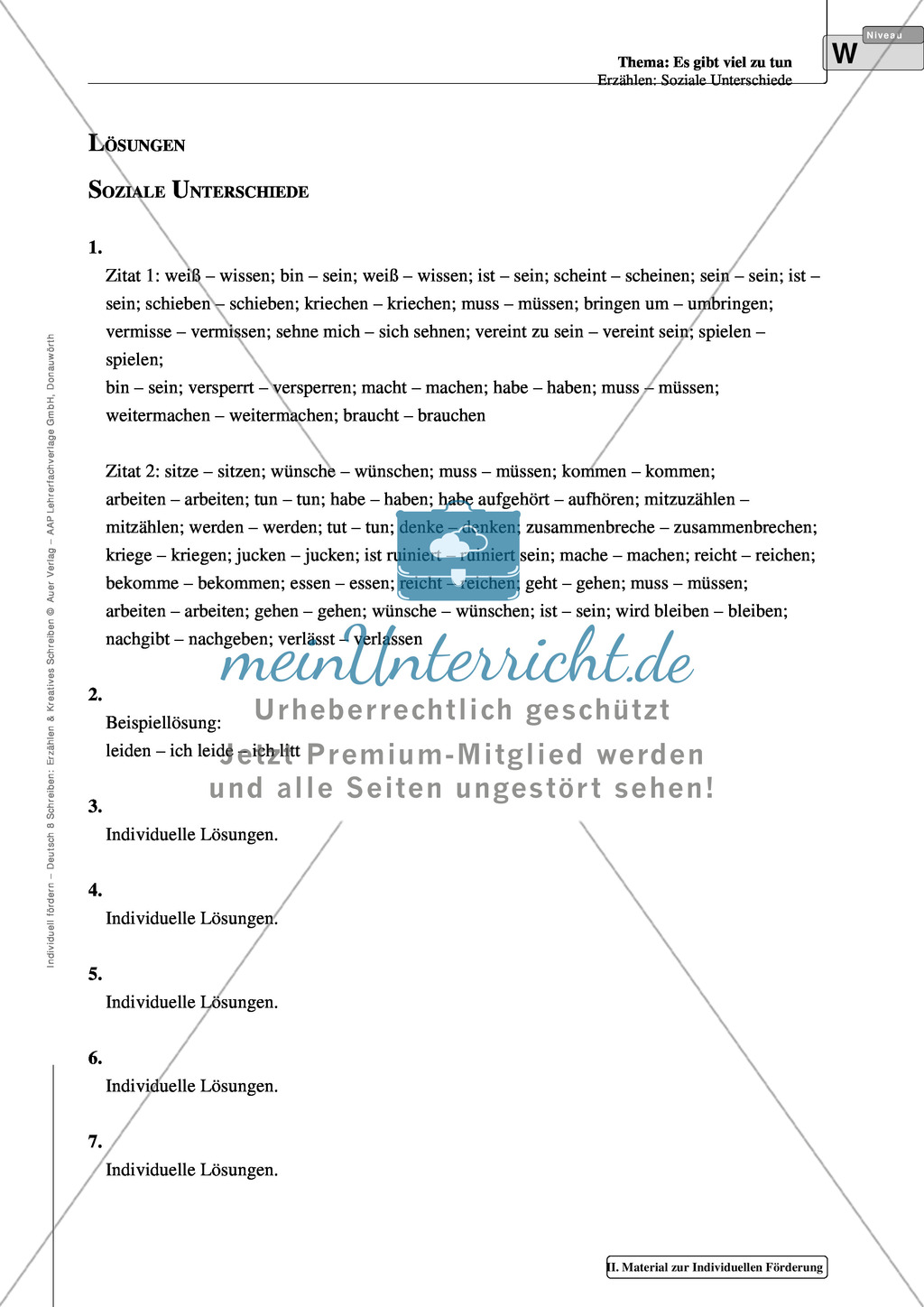 Erzählen zu sozialen Unterschieden: Material zur individuellen Förderung mit Arbeits- und Lösungsvorschlägen Preview 15