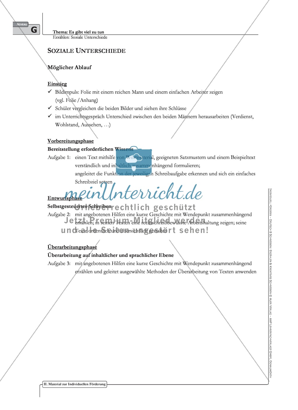 Erzählen zu sozialen Unterschieden: Material zur individuellen Förderung mit Arbeits- und Lösungsvorschlägen Preview 1