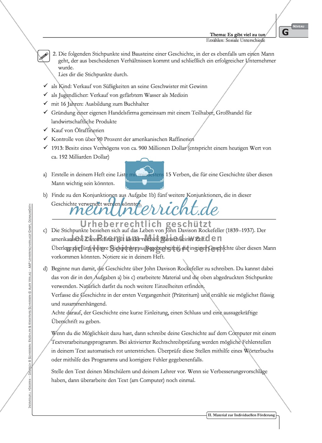 Erzählen zu sozialen Unterschieden: Material zur individuellen Förderung mit Arbeits- und Lösungsvorschlägen Preview 4