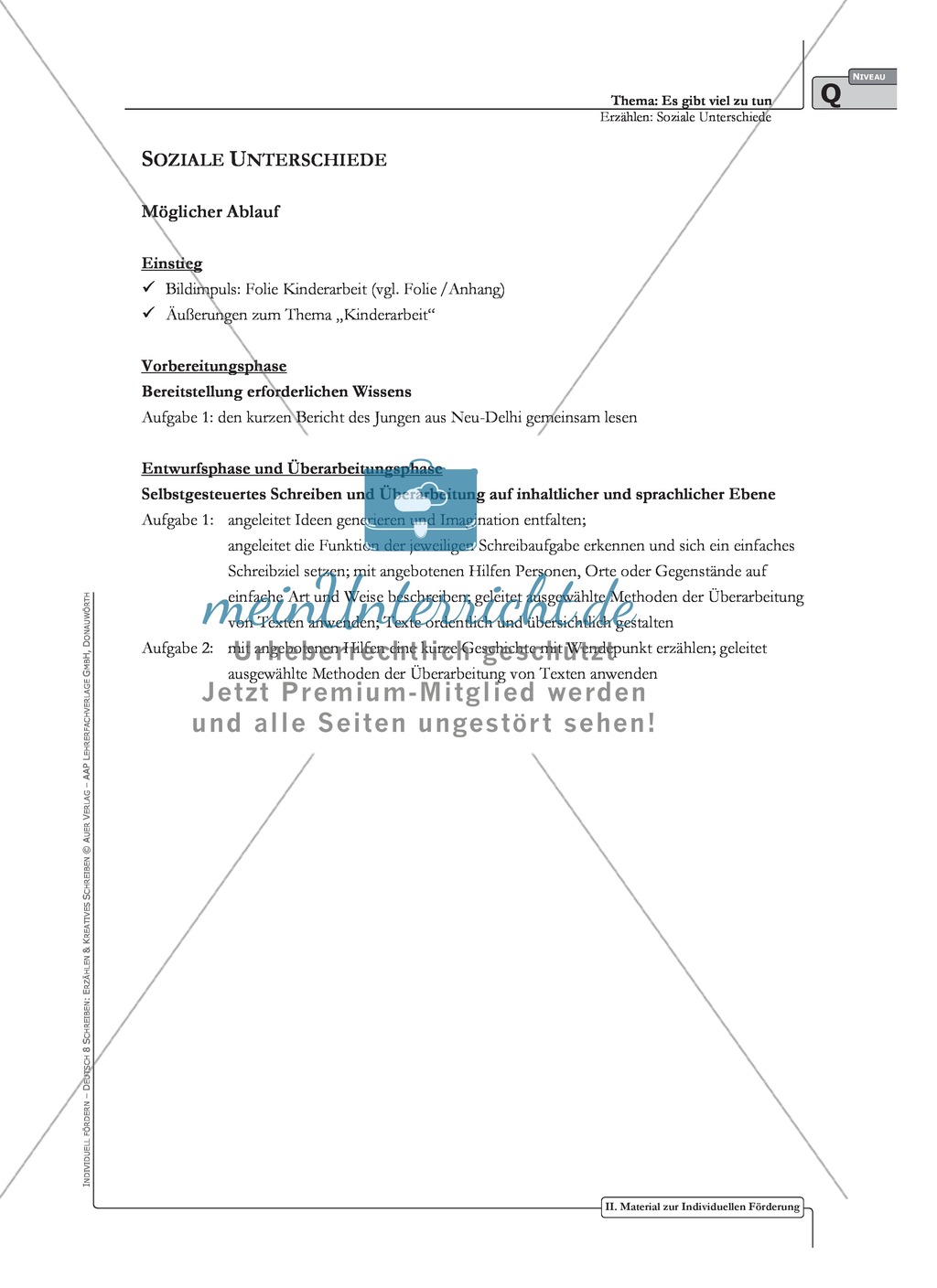 Erzählen zu sozialen Unterschieden: Material zur individuellen Förderung mit Arbeits- und Lösungsvorschlägen Preview 6