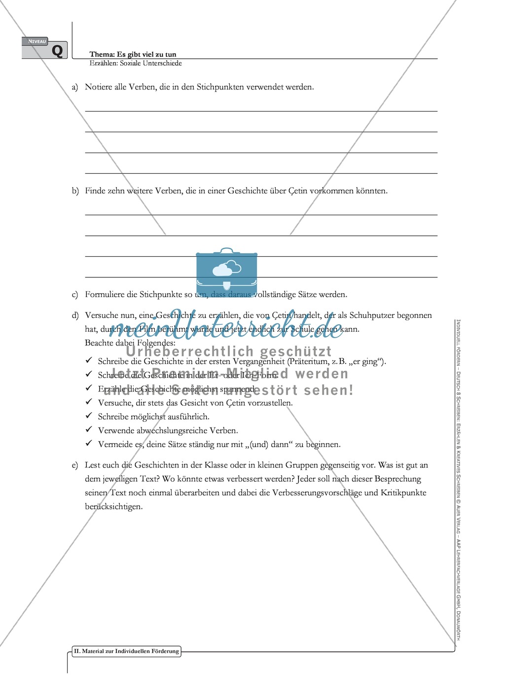 Erzählen zu sozialen Unterschieden: Material zur individuellen Förderung mit Arbeits- und Lösungsvorschlägen Preview 9