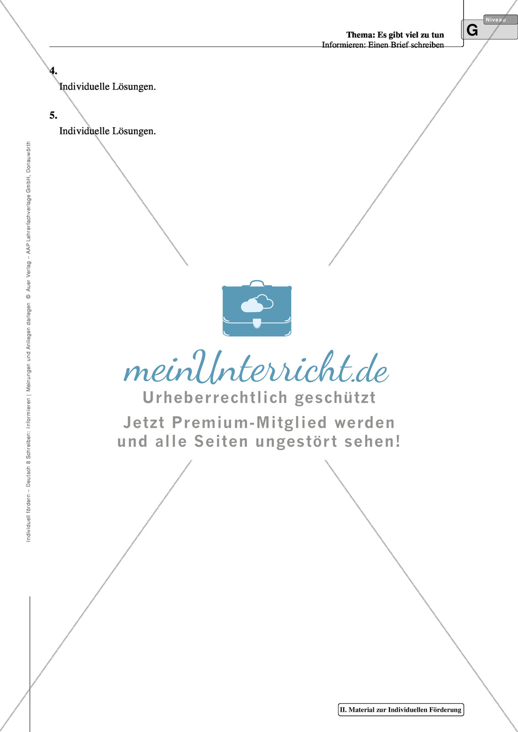 Einen Brief schreiben: Material zur individuellen Förderung mit Übungen und Lösungen Preview 16