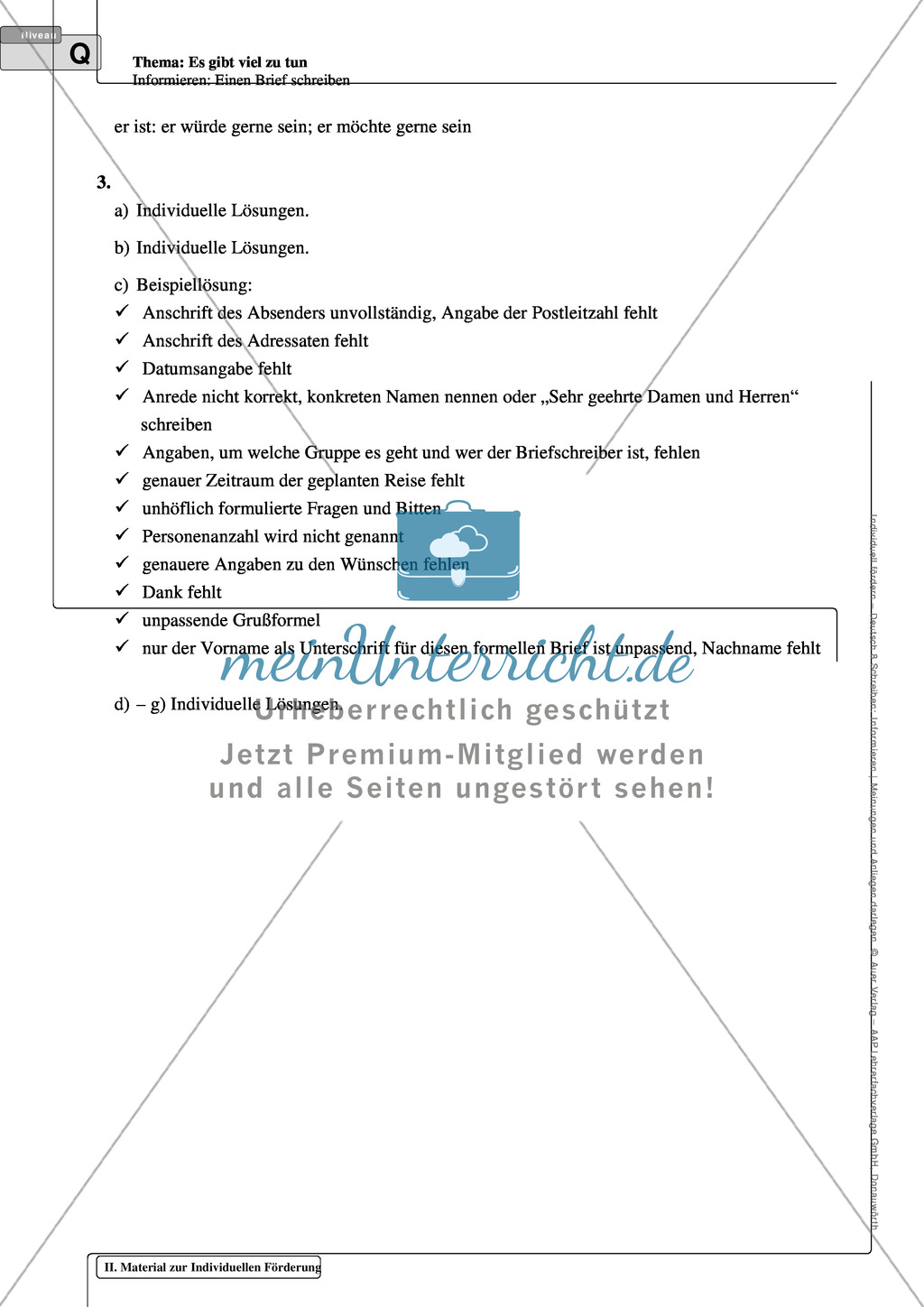 Einen Brief schreiben: Material zur individuellen Förderung mit Übungen und Lösungen Preview 18