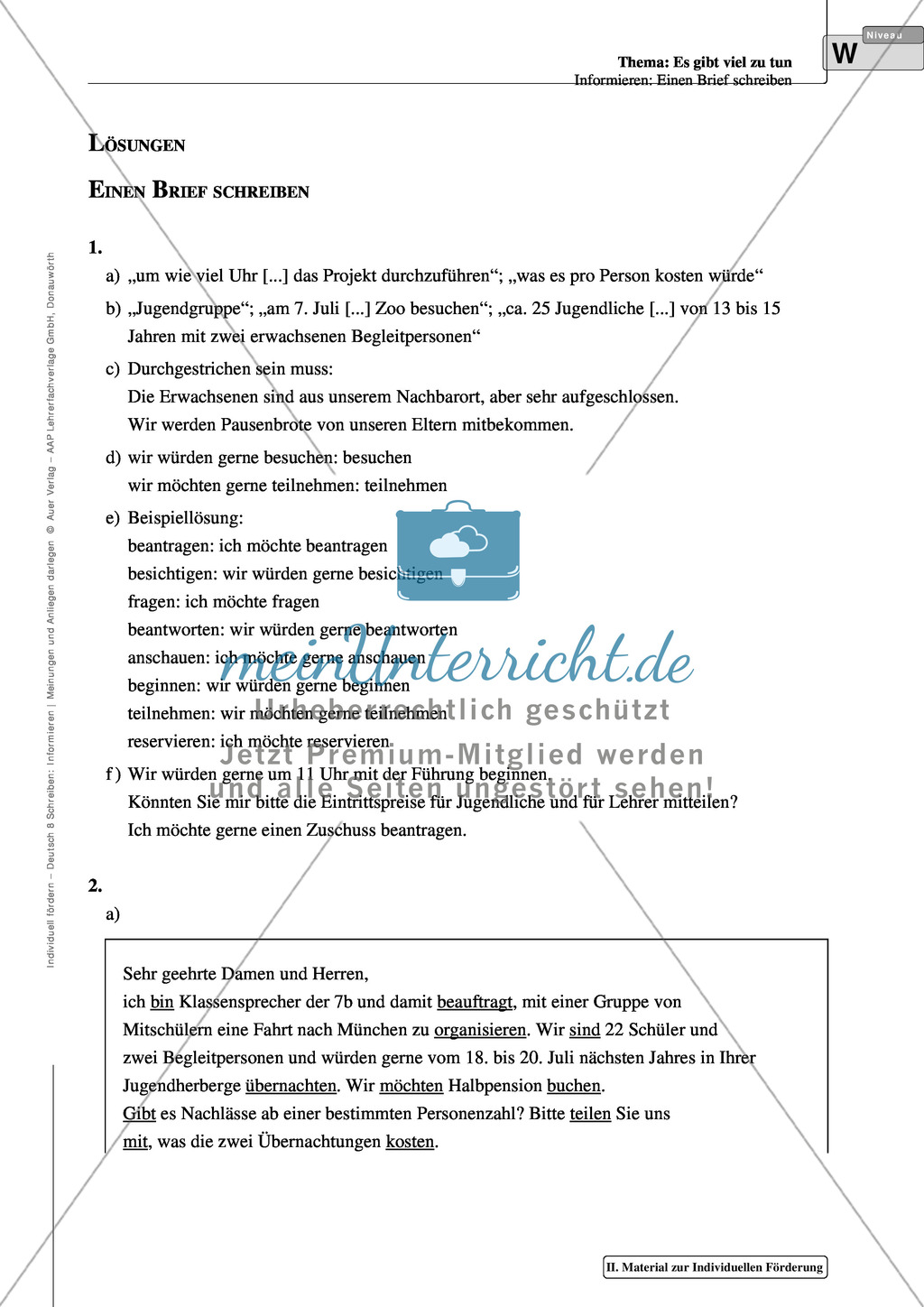 Einen Brief schreiben: Material zur individuellen Förderung mit Übungen und Lösungen Preview 19