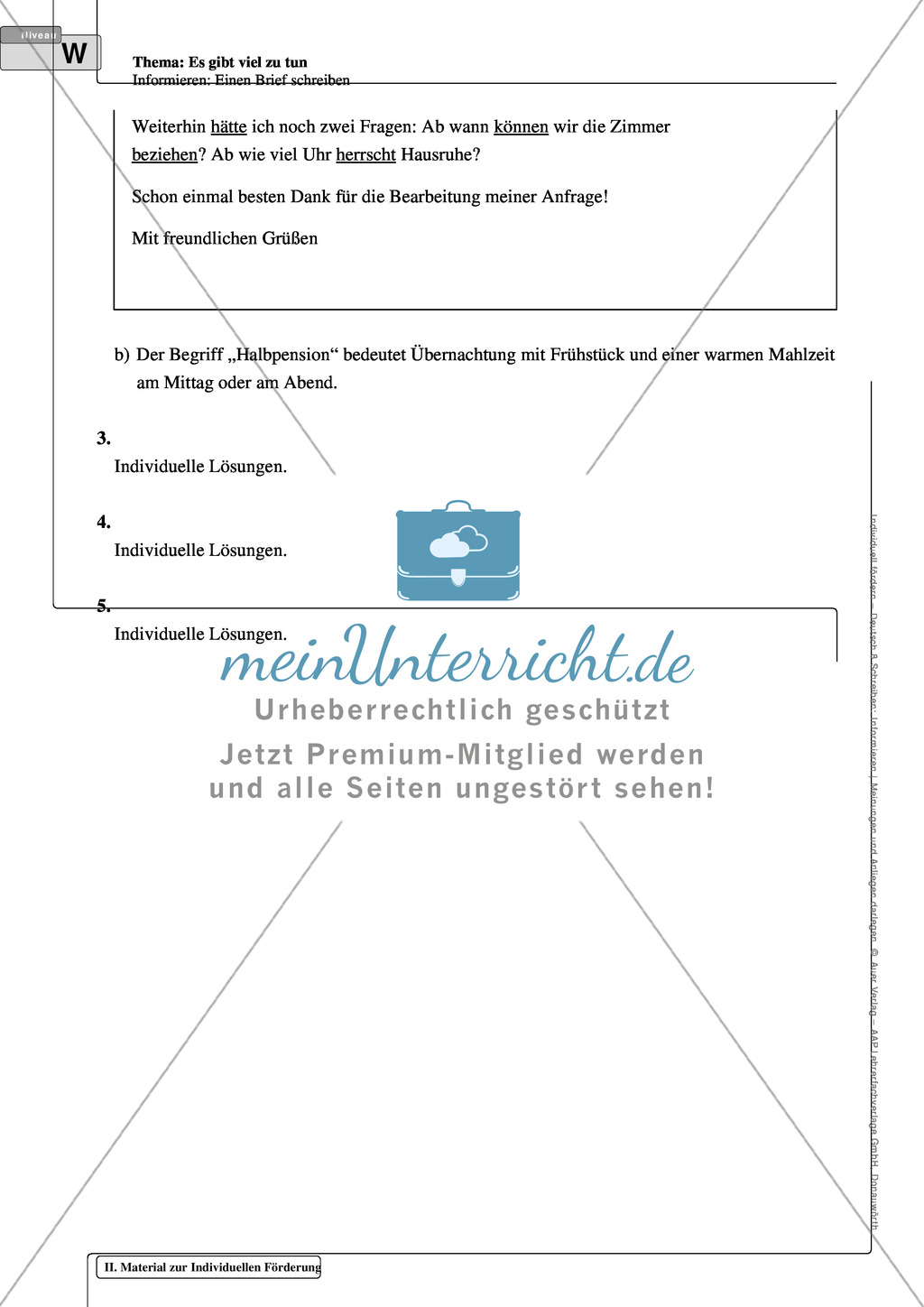 Einen Brief schreiben: Material zur individuellen Förderung mit Übungen und Lösungen Preview 20