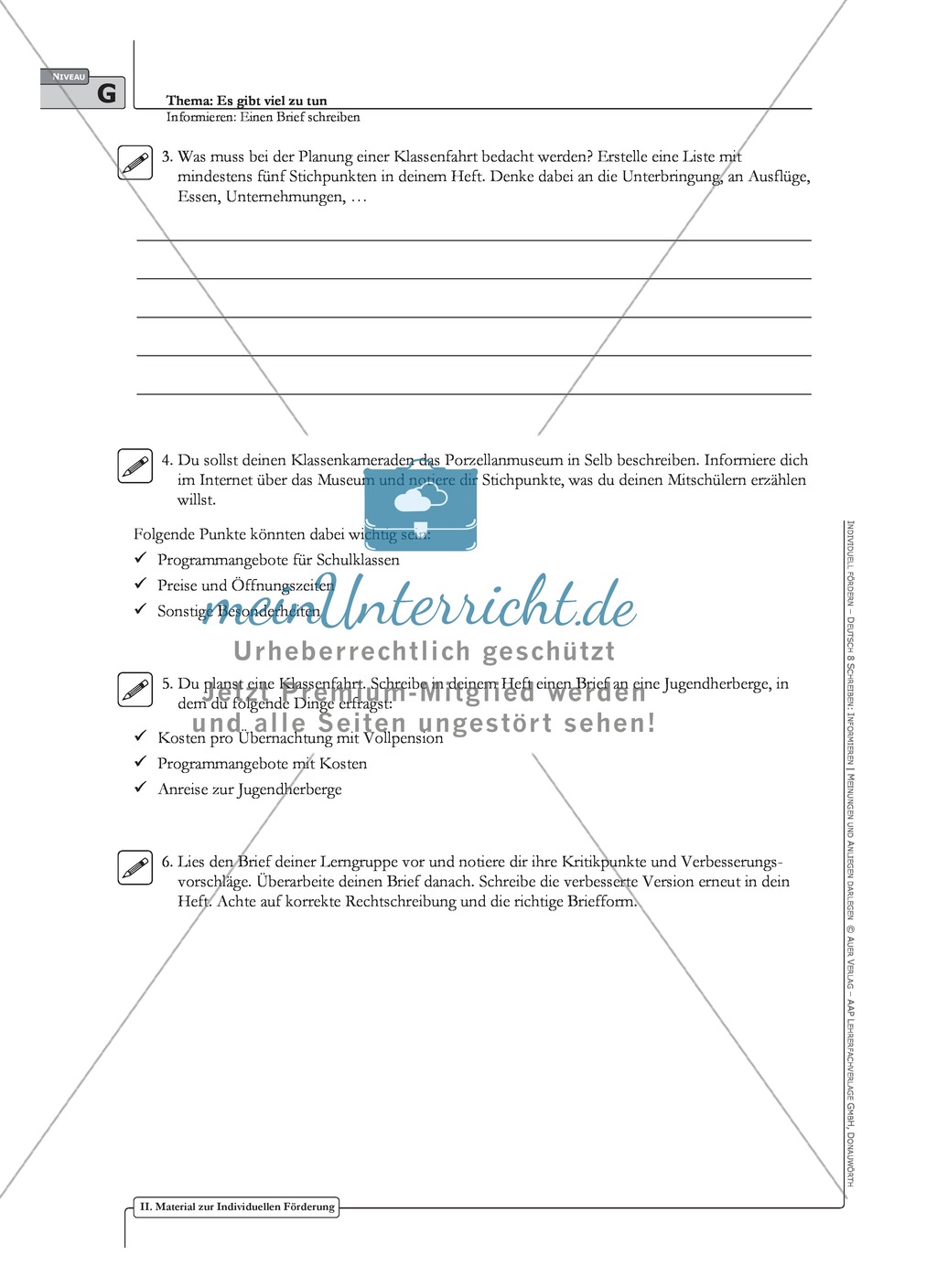 Einen Brief schreiben: Material zur individuellen Förderung mit Übungen und Lösungen Preview 4