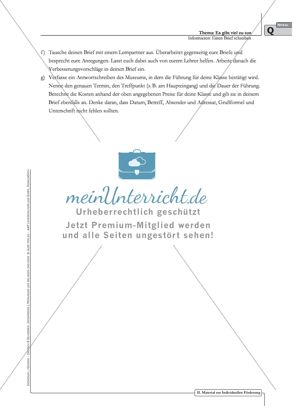 Einen Brief schreiben: Material zur individuellen Förderung mit Übungen und Lösungen Preview 9