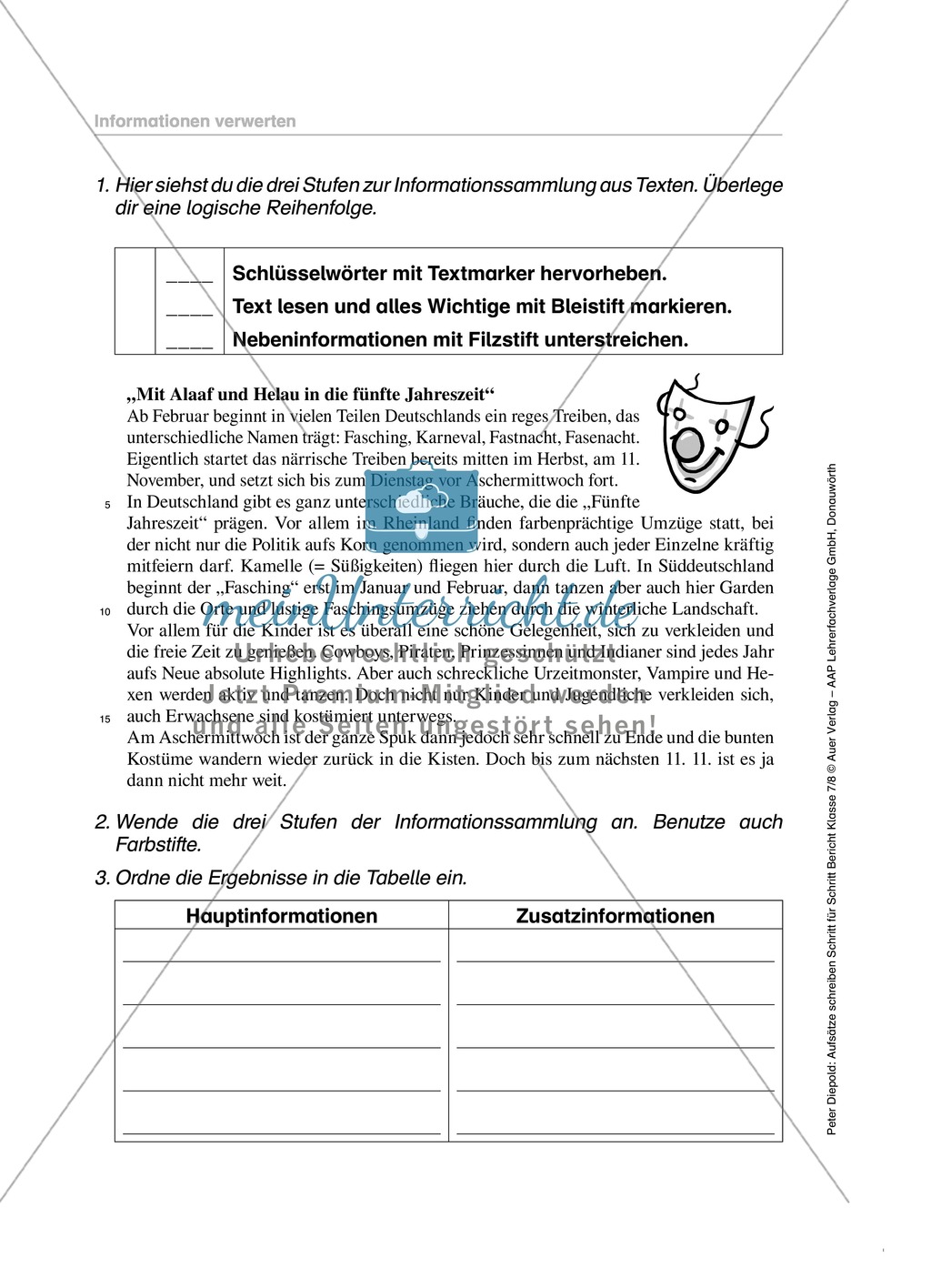 Berichte schreiben, Informationssammlung: Methodik, Übung und Lösung Preview 1