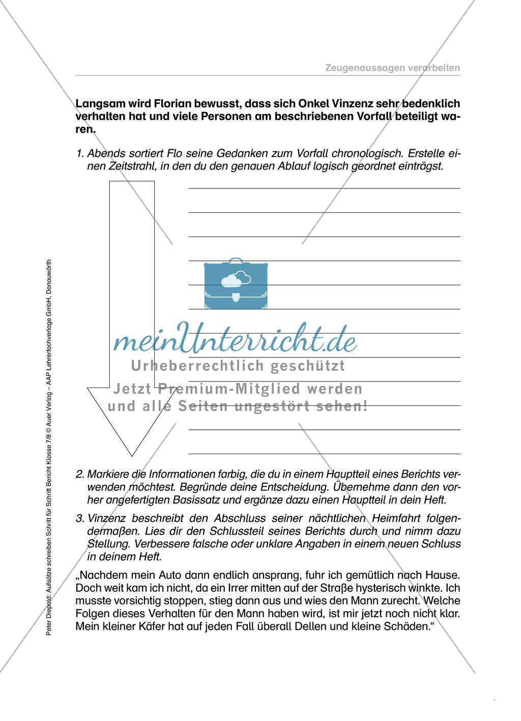 Berichte schreiben, Zeugenaussagen auswerten: Übungen und Lösung Preview 4