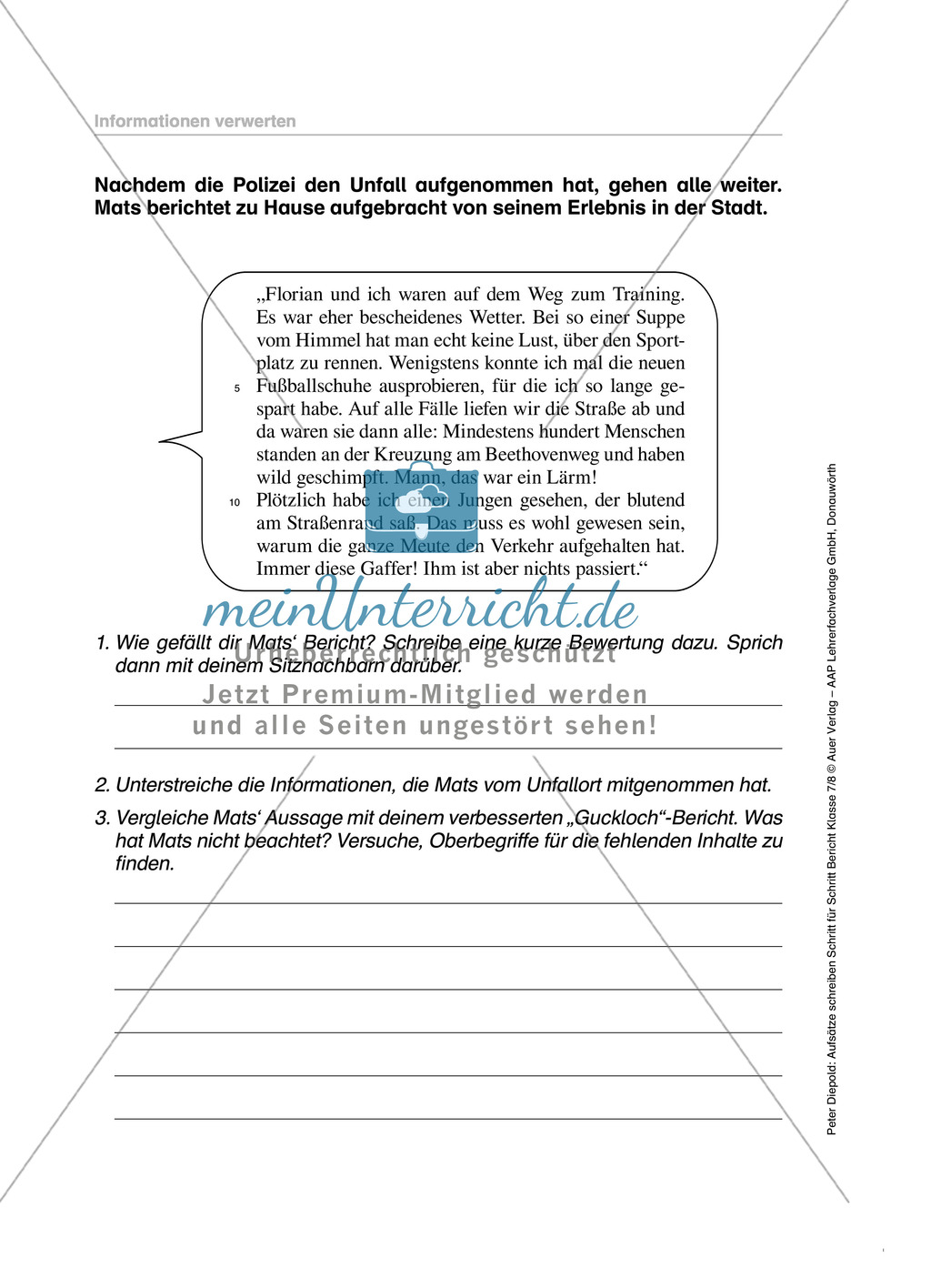 Berichte schreiben, Informationen verwerten: Übungen und Lösung Preview 4