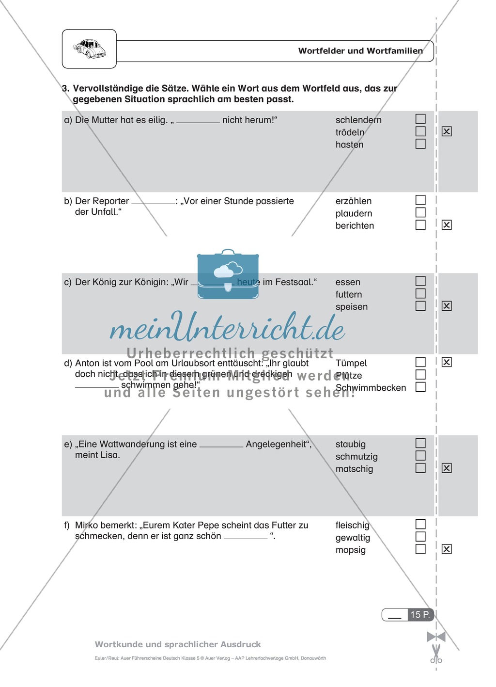Wortfelder und Wortfamilien: Schnell-Tests Preview 2