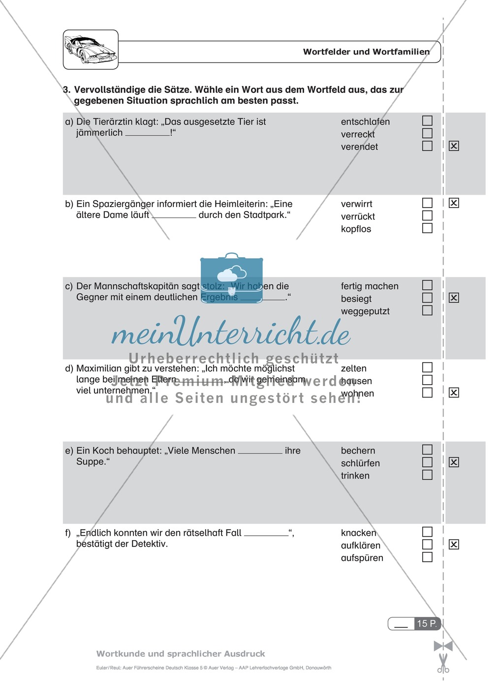 Wortfelder und Wortfamilien: Schnell-Tests Preview 4